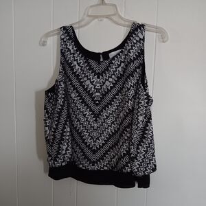 Bisou Bisou Monochrome Zigzag Blouse